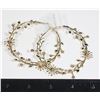 Image 1 : NEW LARGE GOLD TONE FLOWER VINE HOOP EARRINGS