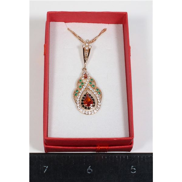 NEW GOLD TONE ETERNAL FLAME SYNTHETIC ZIRCON