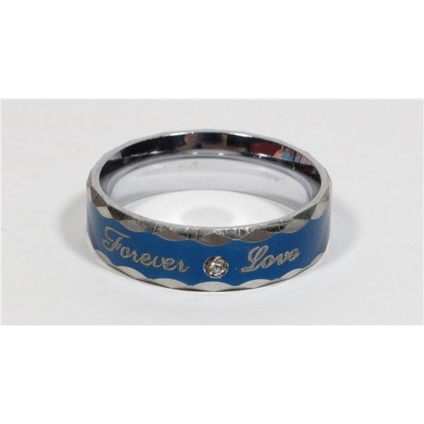 NEW 2 TONE SIZE 8 STAINLESS STEEL FOREVER LOVE