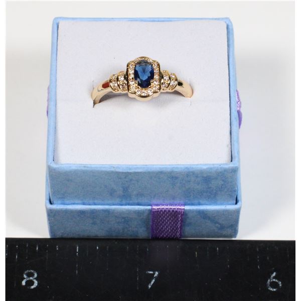 NEW GOLD TONE ZIRCONIA SIZE 7 RING