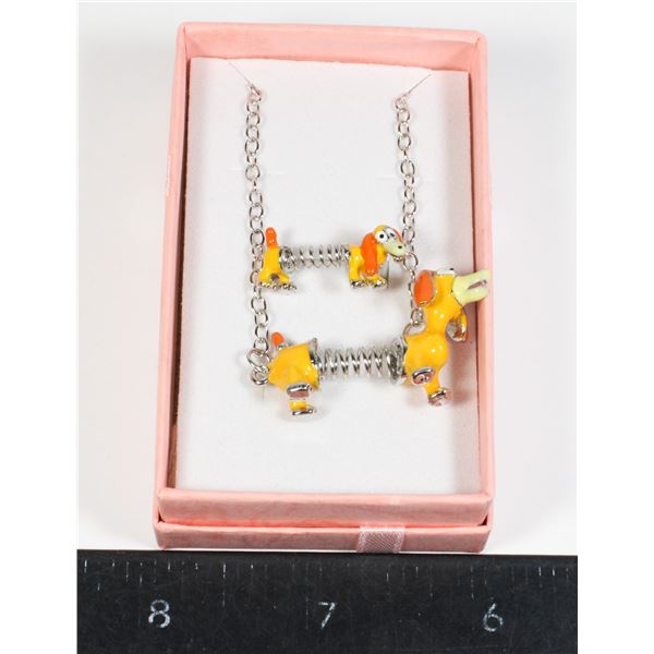 NEW TOY STORY THEME "SLINK" NECKLACE AND RING SE