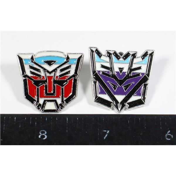 NEW 2PCE TRANSFORMER ENAMEL LAPEL PIN 1 AUTOBOT
