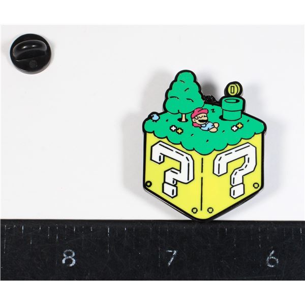 NEW SUPER MARIO THEME LAPEL PIN HAS TWO POSTS