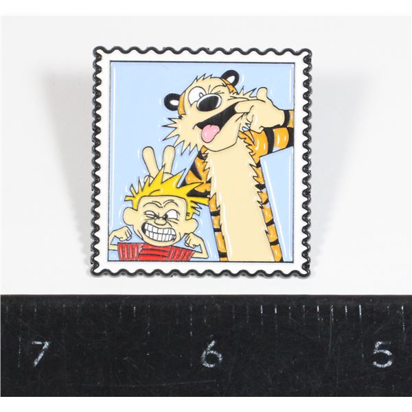 NEW CALVIN AND HOBBES MAKE FACES STAMP THEME LAPEL