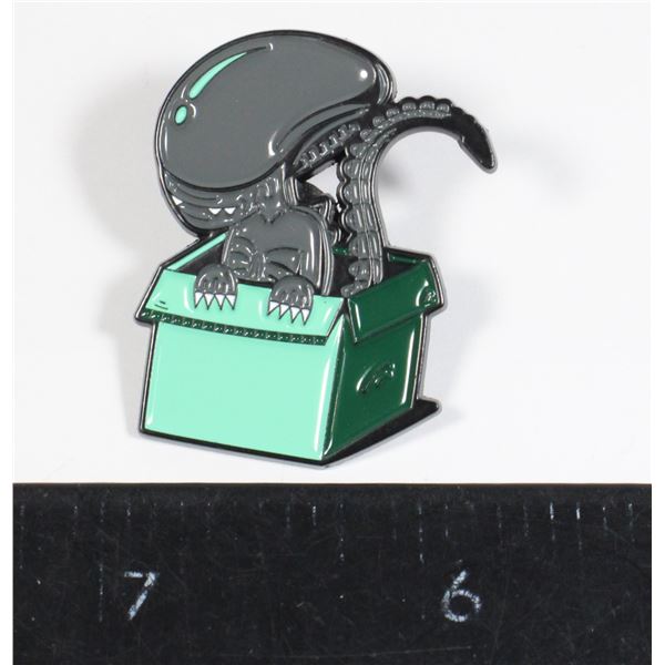 NEW ALIEN IN A BOX LAPEL PIN