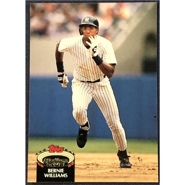 1992 TOPPS STADIUM CLUB BASEBALL BERNIE WILLIAMS ROOKIE CARD