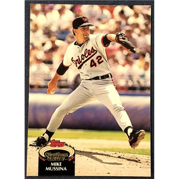 1992 TOPPS STADIUM CLUB BASEBALL MIKE MUSSINA (HOF) ROOKIE CARD