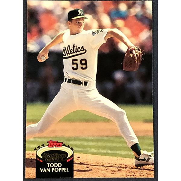 1992 TOPPS STADIUM CLUB BASEBALL TODD VAN POPPEL ROOKIE CARD