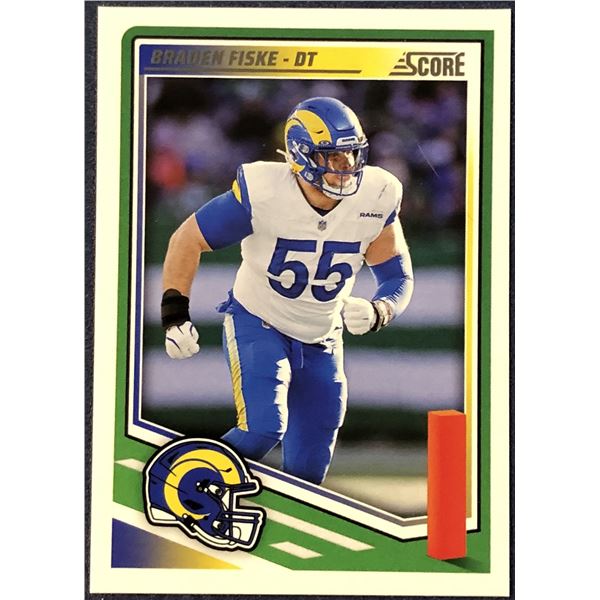2025 SCORE NFL BRADEN FISKE ROOKIE CARD
