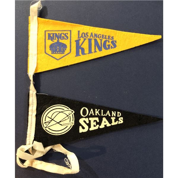 LOS ANGELES KINGS / OAKLAND SEALS FELT PENNANTS