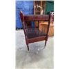 Image 6 : Mahogany Two-Tier Side Tables with Drawers and Brass Casters