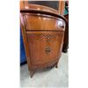 Image 3 : Curved Glass Wooden Corner Display Cabinet, 76"H x 38"W