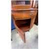 Image 5 : Curved Glass Wooden Corner Display Cabinet, 76"H x 38"W