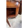 Image 6 : Curved Glass Wooden Corner Display Cabinet, 76"H x 38"W