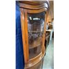 Image 7 : Curved Glass Wooden Corner Display Cabinet, 76"H x 38"W