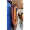 Image 8 : Curved Glass Wooden Corner Display Cabinet, 76"H x 38"W