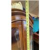 Image 9 : Curved Glass Wooden Corner Display Cabinet, 76"H x 38"W