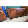 Image 1 : Art Deco Oak Sideboard Cabinet with Carved Details