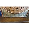 Image 10 : Woven Wood and Brass Decorative Lidded Basket Chest 22" x 19"