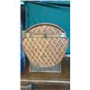Image 1 : Woven Wood and Brass Decorative Lidded Basket Chest 22" x 19"