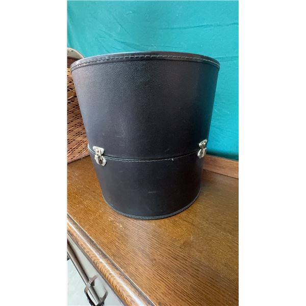 Black Wool Hat with Carry Case, 100% Wool, 13" Diameter Case