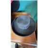 Image 4 : Black Wool Hat with Carry Case, 100% Wool, 13" Diameter Case