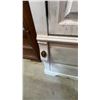 Image 10 : White Distressed Wood Armoire with Brass Hardware, 38"W x 18"D x 49"H