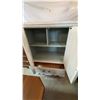 Image 13 : White Distressed Wood Armoire with Brass Hardware, 38"W x 18"D x 49"H