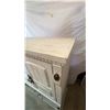 Image 6 : White Distressed Wood Armoire with Brass Hardware, 38"W x 18"D x 49"H