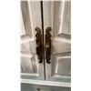 Image 9 : White Distressed Wood Armoire with Brass Hardware, 38"W x 18"D x 49"H
