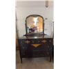 Image 1 : Wooden Dresser With Mirror and Brass Hardware, 43"W x 71"H x 21"D