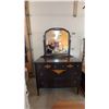 Image 3 : Wooden Dresser With Mirror and Brass Hardware, 43"W x 71"H x 21"D