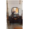Image 4 : Wooden Dresser With Mirror and Brass Hardware, 43"W x 71"H x 21"D