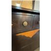 Image 8 : Wooden Dresser With Mirror and Brass Hardware, 43"W x 71"H x 21"D