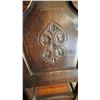 Image 10 : Dark-Stained Wood Cabinet with Carved Door, 15" x 15" x 29.5"