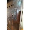 Image 4 : Dark-Stained Wood Cabinet with Carved Door, 15" x 15" x 29.5"
