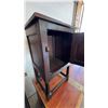 Image 6 : Dark-Stained Wood Cabinet with Carved Door, 15" x 15" x 29.5"