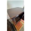Image 8 : Dark-Stained Wood Cabinet with Carved Door, 15" x 15" x 29.5"