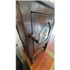 Image 9 : Dark-Stained Wood Cabinet with Carved Door, 15" x 15" x 29.5"