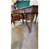 Image 2 : Wood Dining Table with Two Leaves and Casters