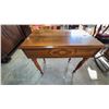Image 1 : Wooden Writing Desk with Hinged Top and Turned Legs