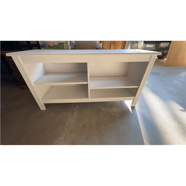 White Wood Console Table with Shelves, 47" x 16" x 30"