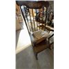 Image 1 : Wooden Spindle-Back Rocking Chair with Floral Motif