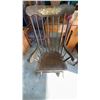 Image 2 : Wooden Spindle-Back Rocking Chair with Floral Motif