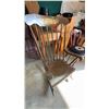 Image 3 : Wooden Spindle-Back Rocking Chair with Floral Motif