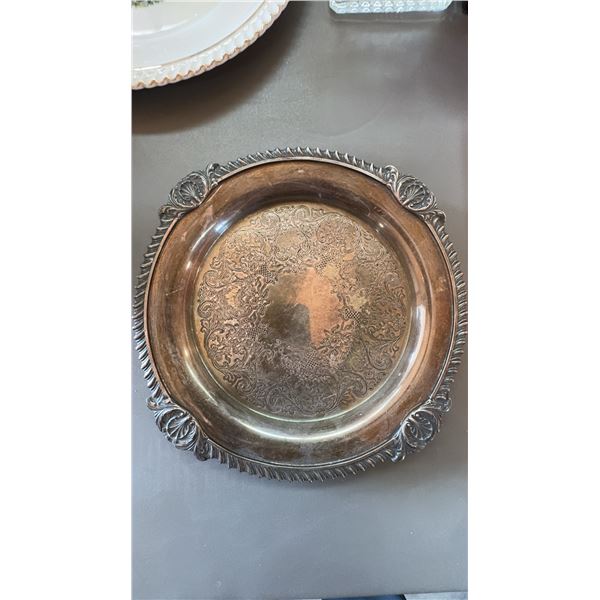 Sheffield Silverplate on Copper Serving Tray
