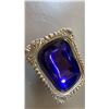 Image 7 : English Silver-Mounted Cobalt Glass Salt Cellar