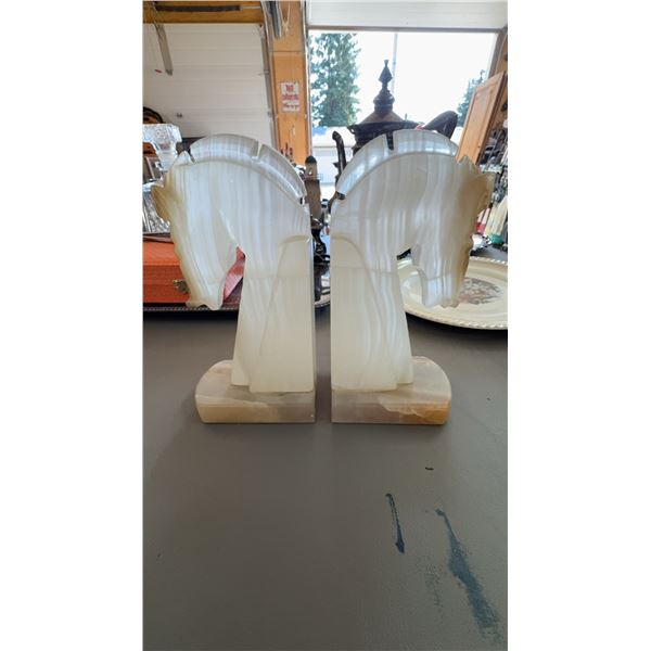 Onyx Horse Head Bookends Made in Mexico