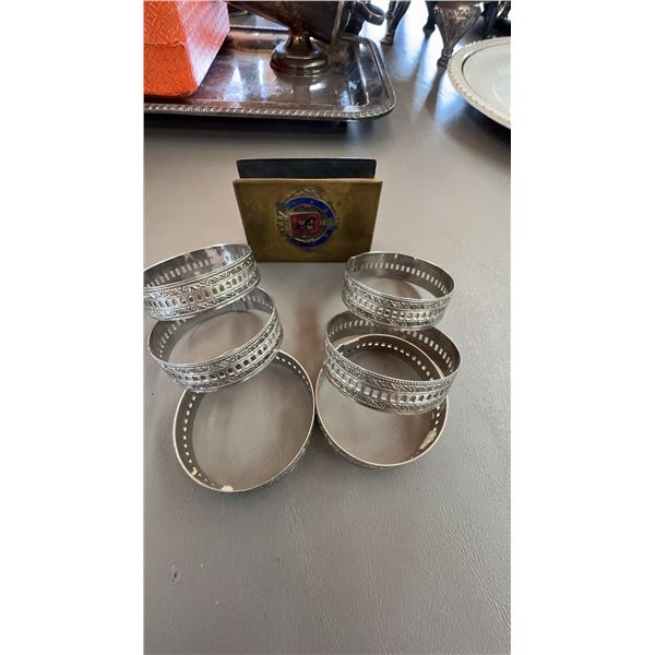 4 Silver-Tone Decorative Napkin Holders
