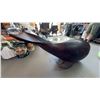 Image 1 : Solid Myrtle Wood Hand Carved Whale Sculpture